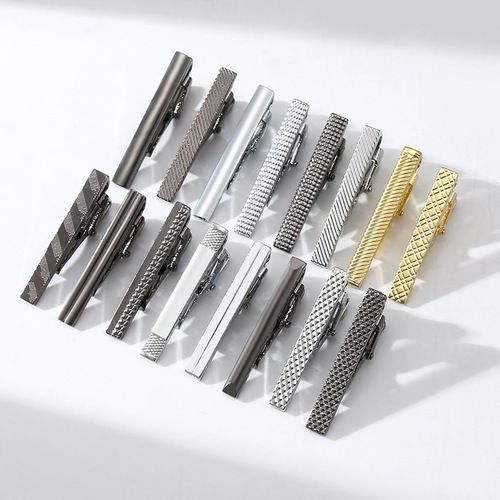 Gold men's 4cm short stylish tie clip, silver mirror narrow tie special personalized tie clip