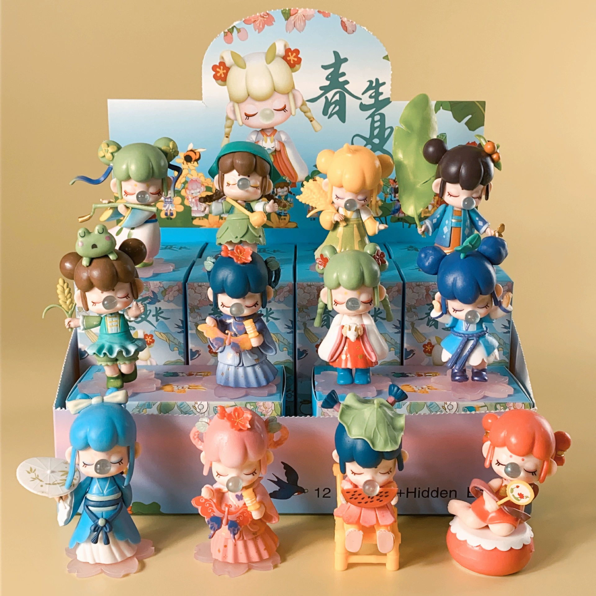 If the Blind Box серии dream afternoon tea Chunsheng Xia Changlinsen Blow bubble girl hand-made ornaments