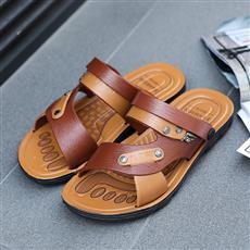 凉鞋男士2025新款胶底厚底沙滩夏季外穿爸爸防滑耐磨两用凉拖鞋子