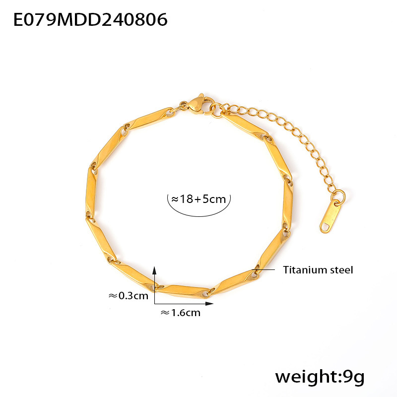 Conjunto de joias com colar e pulseira de elos em losango_voghion.com