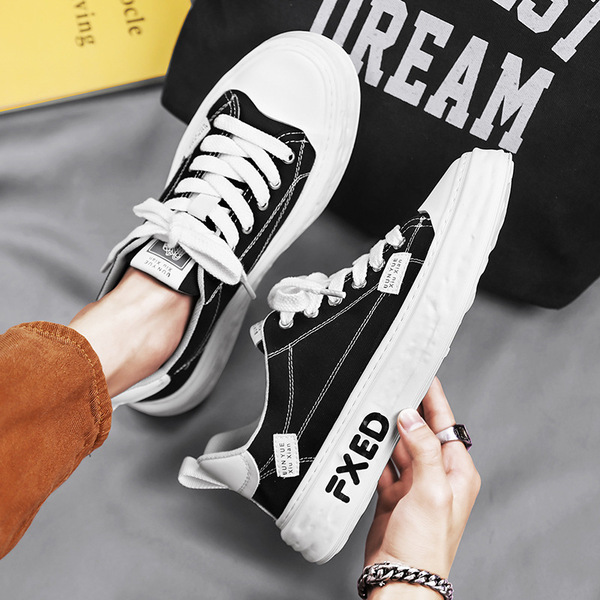 Cloth summer breathable sports black sneakers for students for…