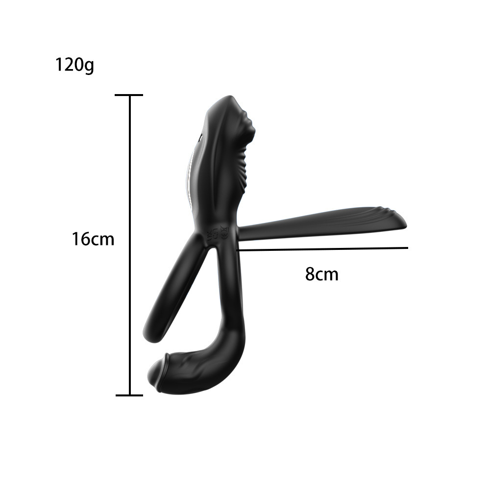 App-Controlled Vibrating Lock Ring with Remote, Dual Rings, Liquid Silicone, Prostate Toy — detail image 6