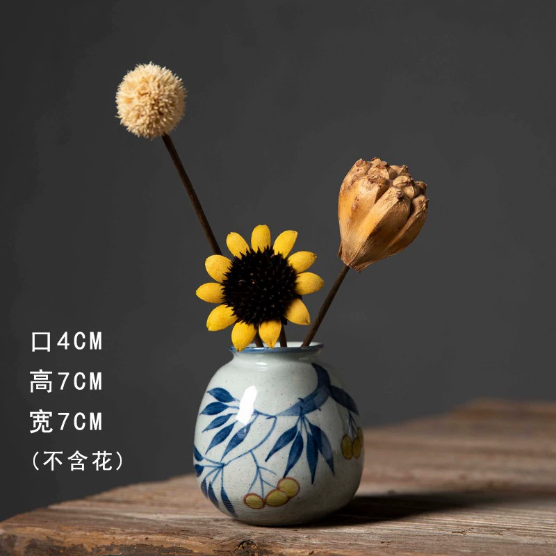 Ceramic Decorative Flower Vases, Handmade Small Tabletop Vase, Glazed Variants