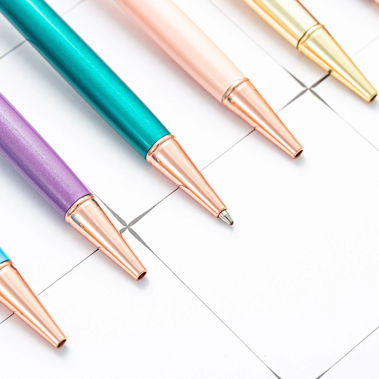 Creative metal ballpoint pen, multicoloured rollerball pen, Nordic style, Birthday gift