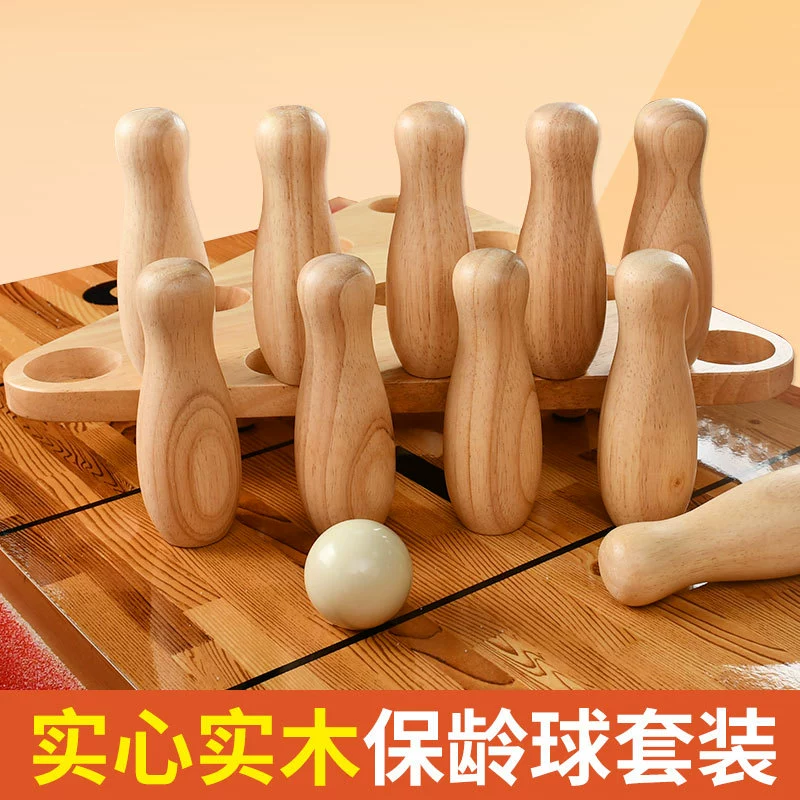 Набор игры костюма боулинга твердой древесины с таблицей шаффлебоард с сумкой