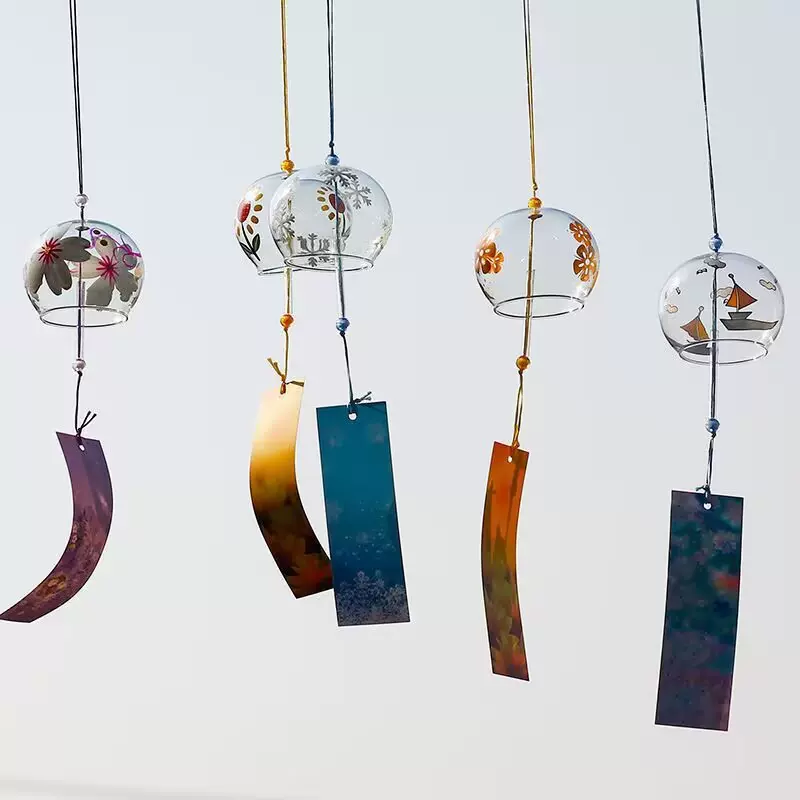 彩绘透明玻璃风铃diy幼儿园手工挂饰许愿日式挂件创意礼物樱花