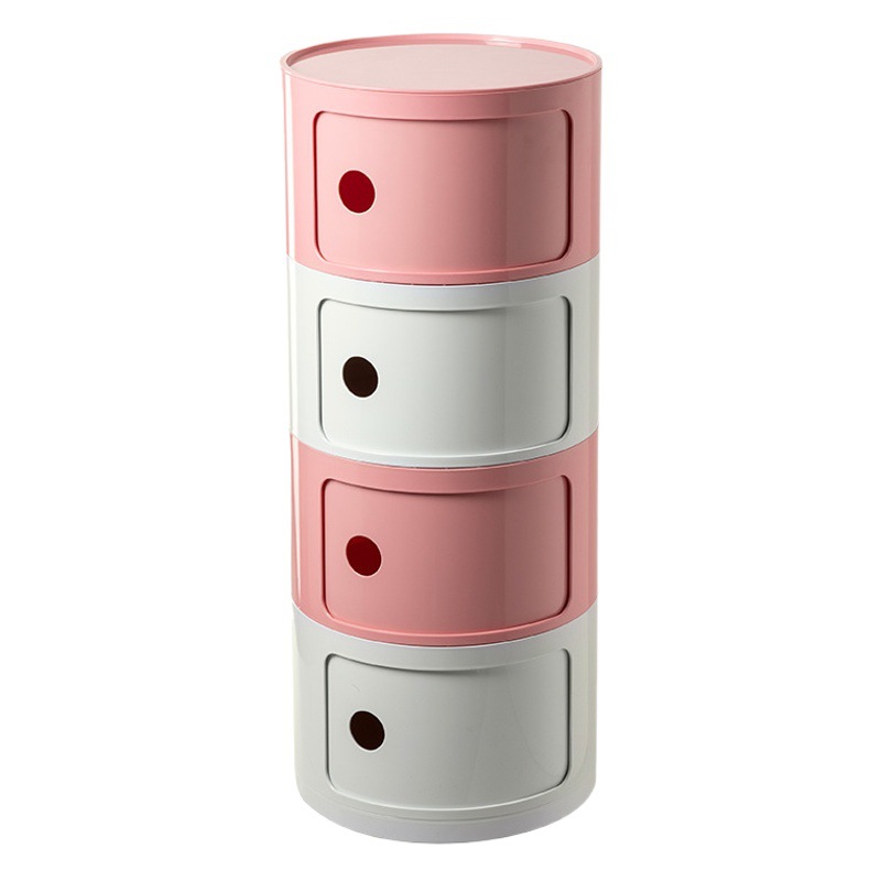 Nordic ins Internet celebrity bedside table modern simple white round creative small cabinet mini simple plastic side cabinet