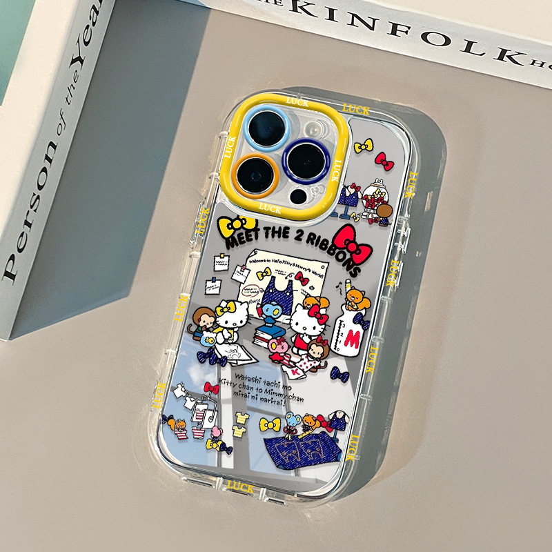 Cute Hello Kitty Suitable for Iphone16 Mirror Phone Case Apple 15Promax Cartoon 14/13 Anti-Fall 17