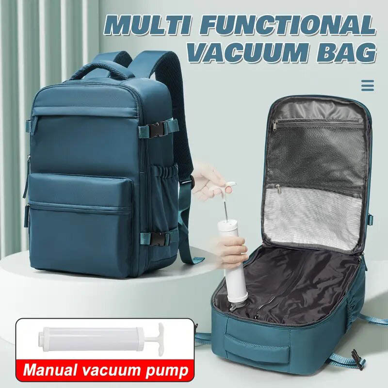 Mochila de ocio al vacío para hombres y mujeres, mochila de computadora impermeable de gran capacidad, mochila multifuncional, expansión de equipaje de negocios