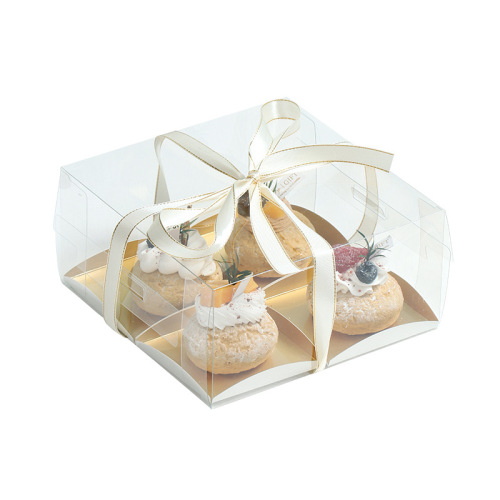1/2/4 large fruit meringue puffs transparent small 3-inch tiramisu French mousse baking packaging box