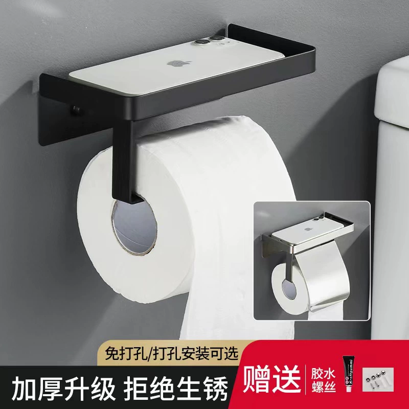 Утолщенный держатель для туалетной бумаги из нержавеющей стали 304, настенный, для отелей и ванных комнат, с полкой для хранения