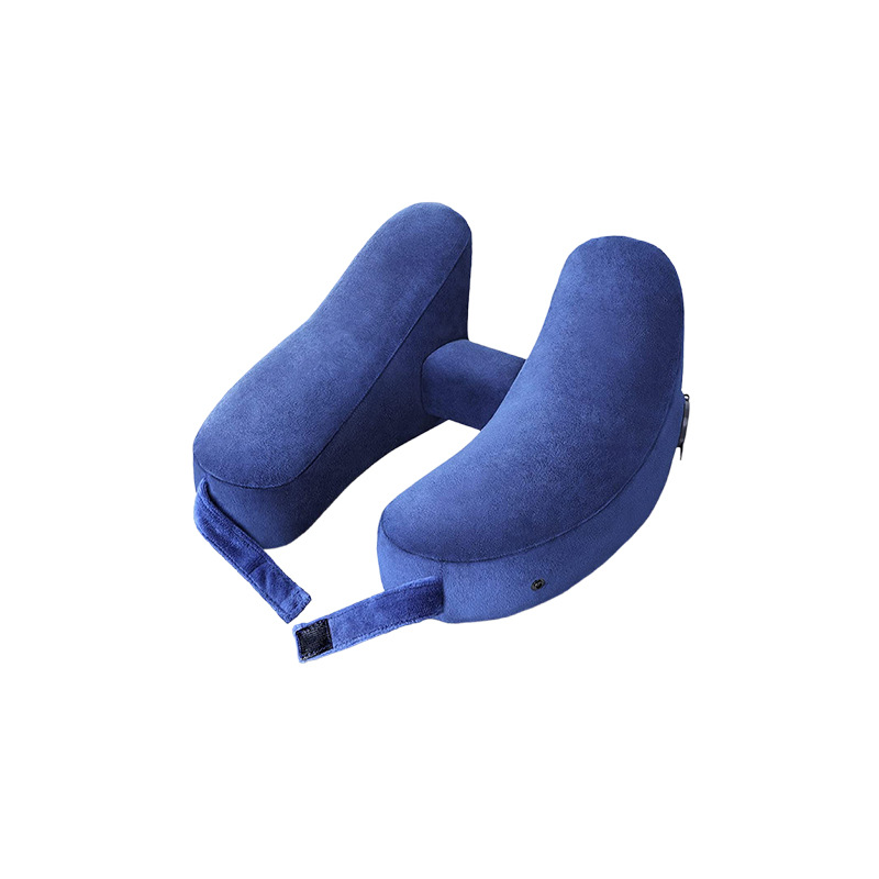 Cuello almohada de viaje en forma de U almohada inflable H con capucha siesta almohada coche al aire libre aviones de larga distancia cuello almohada al por mayor