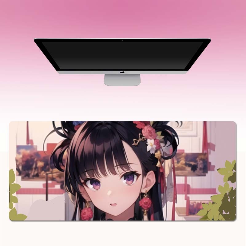 マウスパッドの1つの代理の超巨大なかわいいアニメの女子学生のキーボードのパッドは大きくて厚いロックの辺の卸売りの大きいサイズの事務室を増加します。|undefined