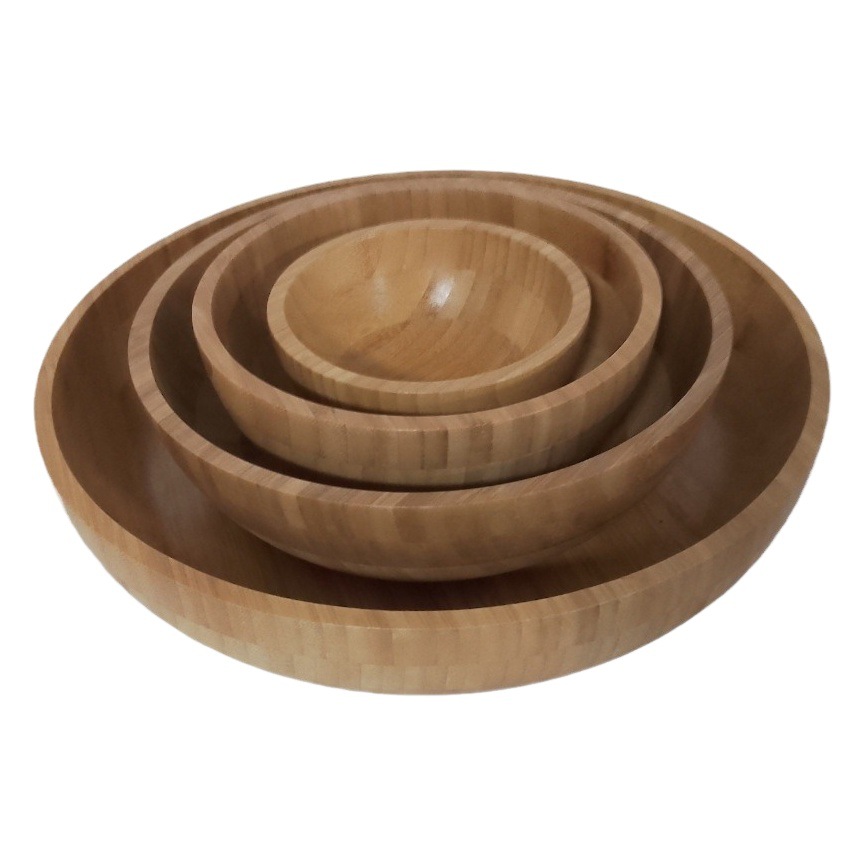 Juego de tazones de bambú para ensalada 12/14/20/23/25/26/30/35 cm, tazón de bambú para amasar, tazón de bambú