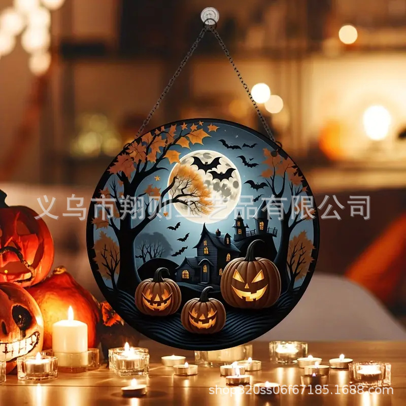 Transfronterizo serie de Halloween acrílico captador de sol artesanía decoración creativa colgante acrílico disco