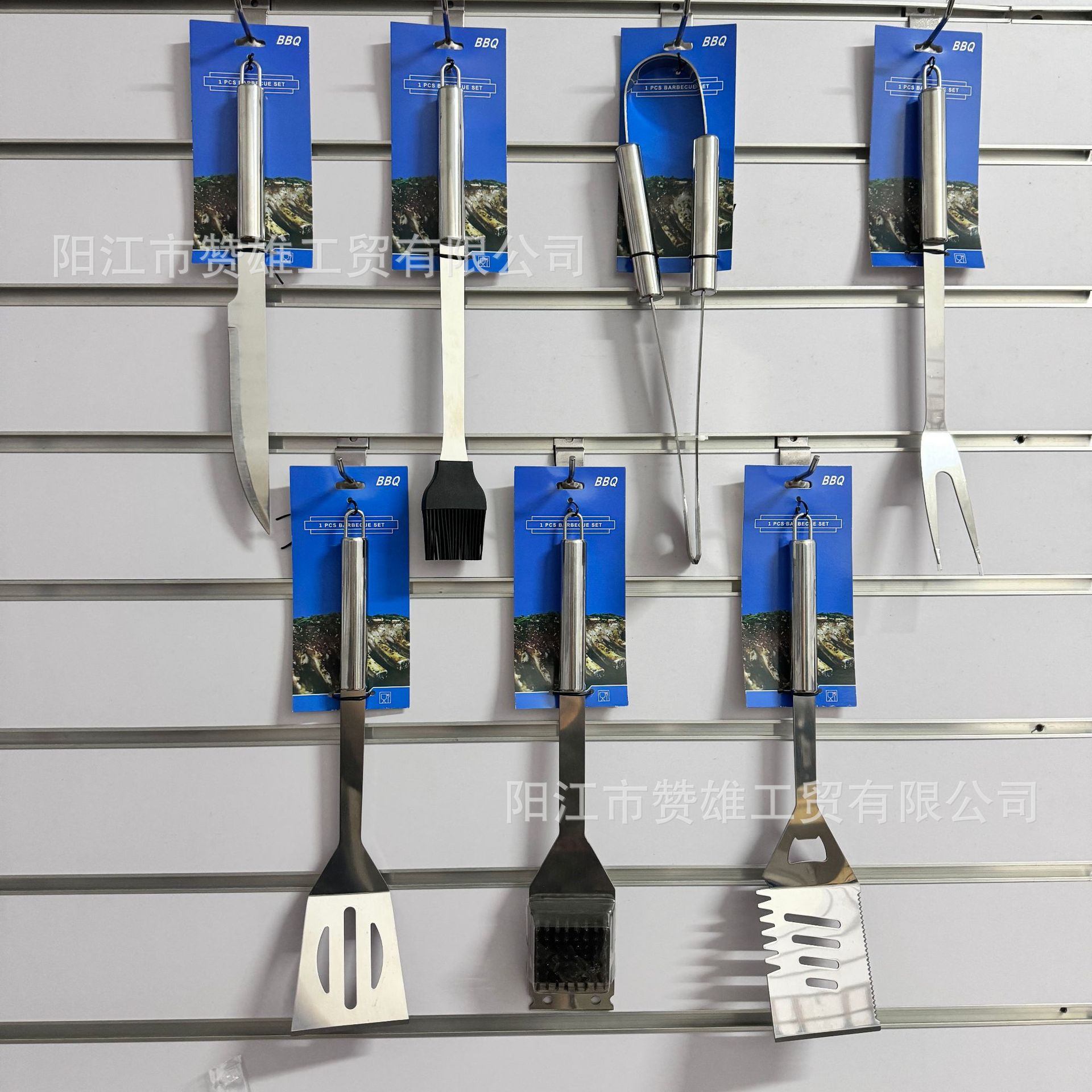 Herramientas de barbacoa de acero inoxidable tarjeta de unión simple y conveniente al aire libre acampado herramientas de barbacoa