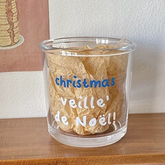 Bolimei Christmas Glass Coffee Cold Brew Cup Glass Water Cup American Latte Glass Cup