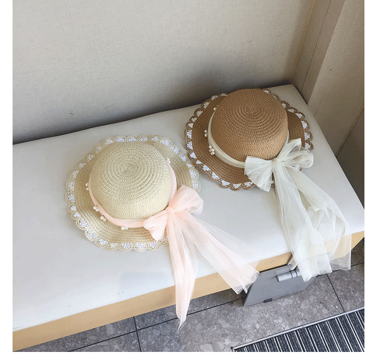 Hat Classification Girl'S Cute Sweet Solid Color Straw Hat