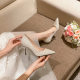 316-A160 French high heels main wedding dress Small size 33 bridesmaid shoes plus size plus size widened not tired feet wedding shoes