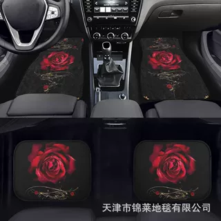 跨境亚马逊temu潮流汽车地垫主副驾前后排脚垫耐脏耐磨防滑脚踏垫