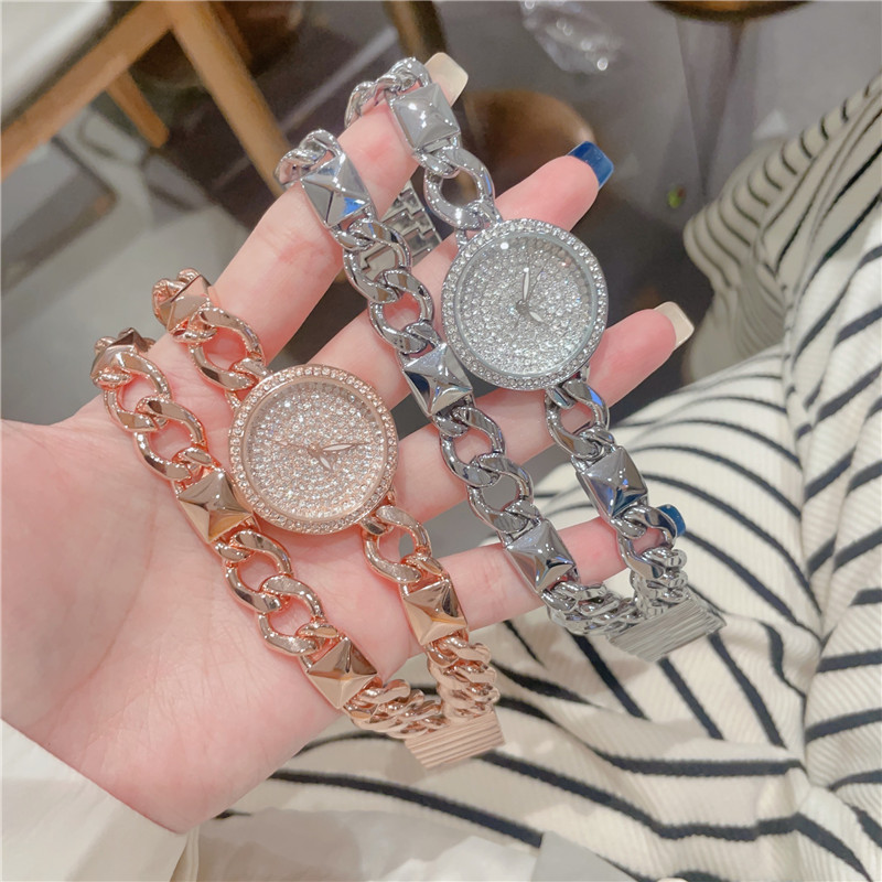 Ordinary Glass Mirror Material Retro Classic Style Solid Color Jewelry Buckle Quartz Watch
