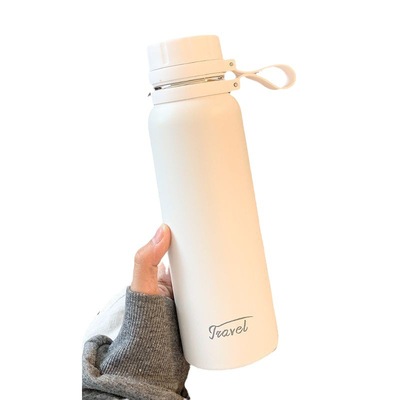 简约大容量保温杯男女士高颜值便携带茶隔不锈钢水杯学生运动杯子