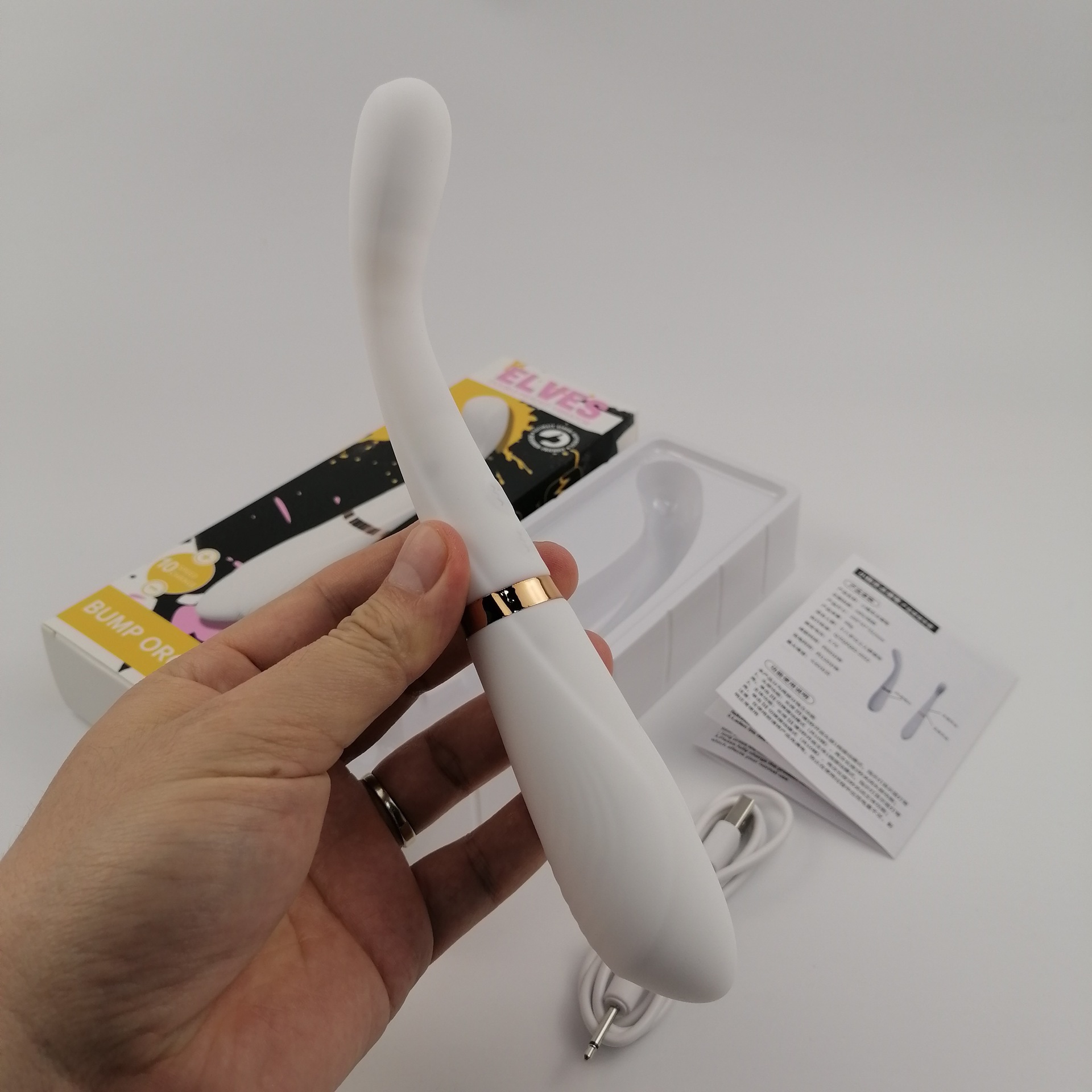 Qiaran International Elf Stylo vibrant à double tête tendance, masseur de masturbation féminine, jouet pour adultes, produits sexuels_voghion.com