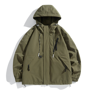 Outdoor Jacket Work Jacket 2024 New Men's and Women's Windproof and Waterproof Autumn Loose Trendy Hooded Jacket