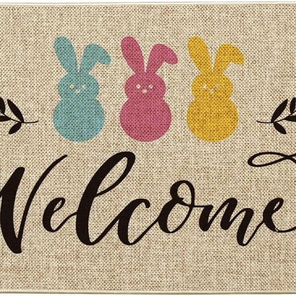 Transfronterizo de Amazon conejo de Pascua alfombra de piso decorativa Flor de camión alfombra de puerta de interior y exterior alfombra de pie de pasillo al por mayor