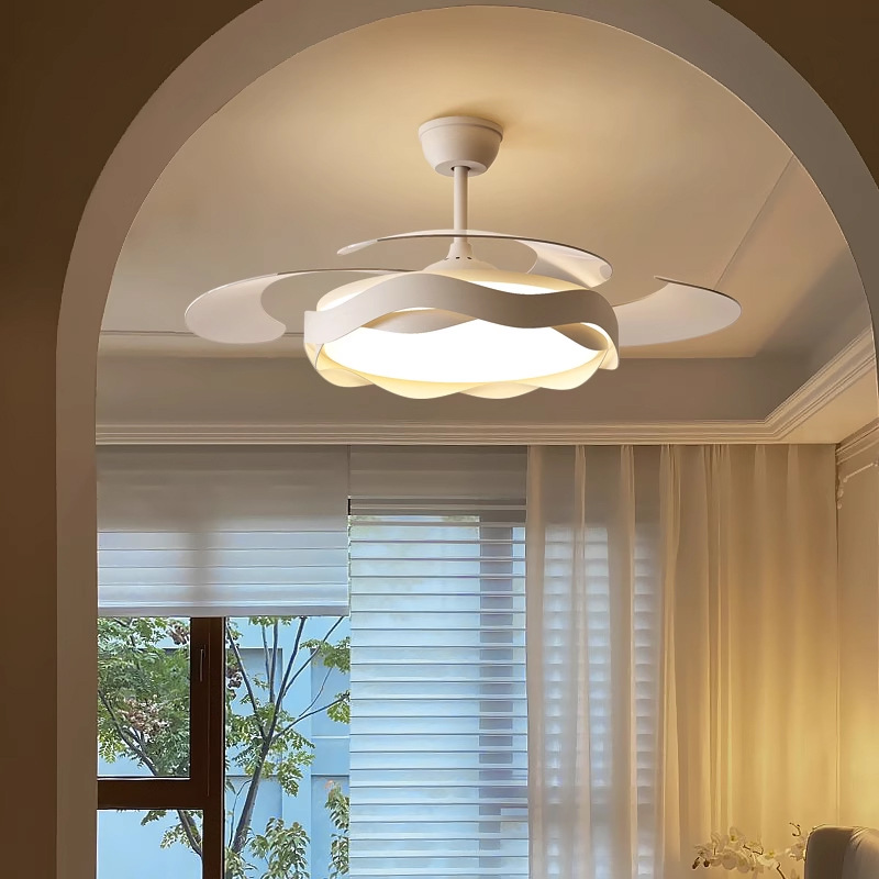 Invisible inteligente dormitorio ventilador lámpara restaurante nuevo ventilador lámpara de chandelier Guangdong Zhongshan lámpara ventilador lámpara de techo ventilador image 5