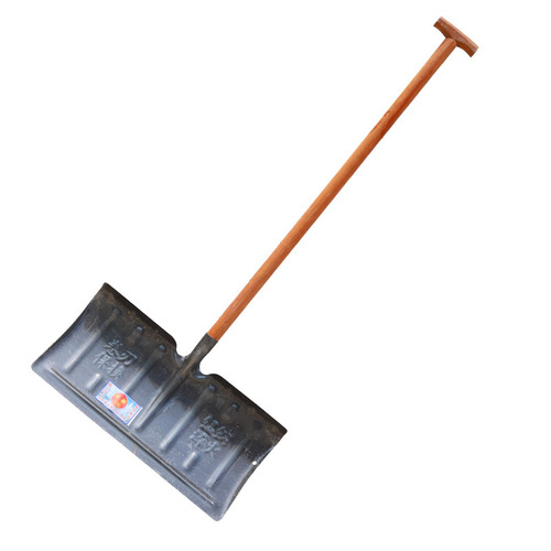 56cm wide manganese steel snow shovel T-shaped locust wood hard wooden handle trapezoidal thickened snow shovel push snow shovel to increase snow removal