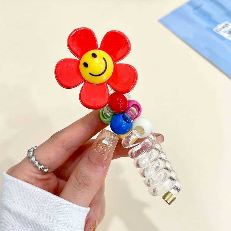 Cabeza coreana simple y de alta calidad linda línea telefónica de punto de onda de verano temperamento fresco cuerda de cabello diaria duradera