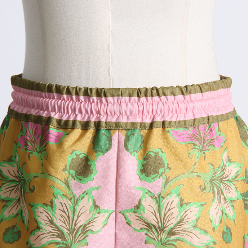 Summer Unique Print Design Shirt Top Casual Shorts Suit Women Two Piece Suit 16 Summer Unique Print Design Shirt Top Casual Shorts Suit Women Two Piece Suit