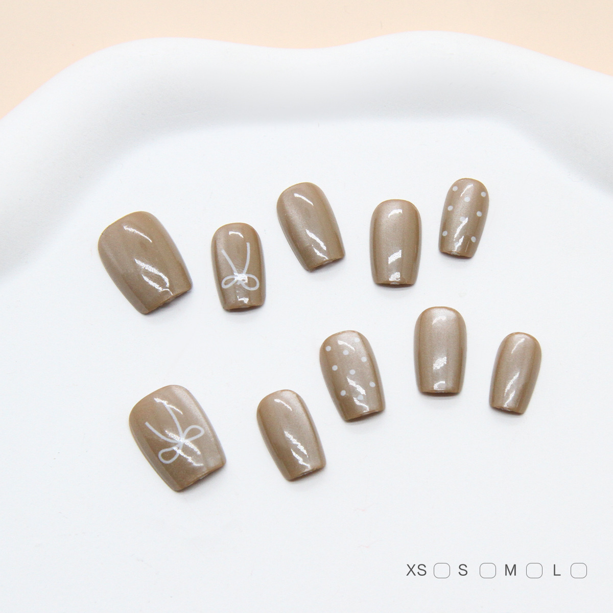 Uñas postizas removibles hechas a mano con forma de ojo de gato, manicura, uñas cortas de Ballet, tamaño dividido, uñas usables, 10 piezas, venta al por mayor