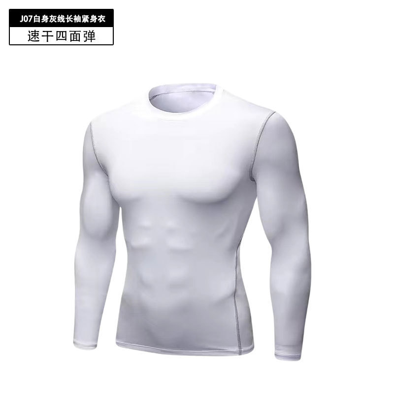 J07 화이트 바디 그레이 라인 긴소매