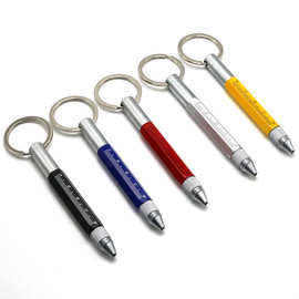 多功能户外钥匙扣圆珠笔全金属六角杆螺丝刀工具笔带刻度尺触控笔