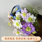 仿真花植绒轮丰菊家具客厅装饰酒店工程婚庆布置拍摄道具人造绢花