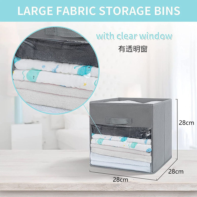 Caja de almacenamiento plegable de PVC transparente, organizador multifuncional para ropa, juguetes o artículos diversos