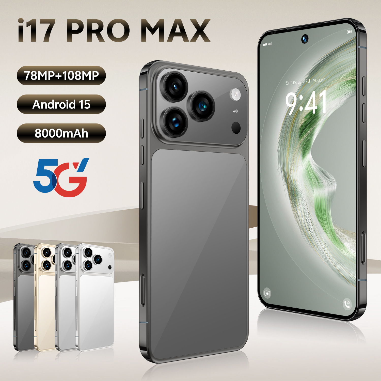Cross-Border Hot-Selling I17Pro Max Mobile Phone Android Octa-Core Mini 2+16 Google Smart Small Phone Tk Hot Model