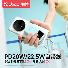 羽.博2025新款充电宝自带线3C认证10000毫安快充移动电源可上飞机
