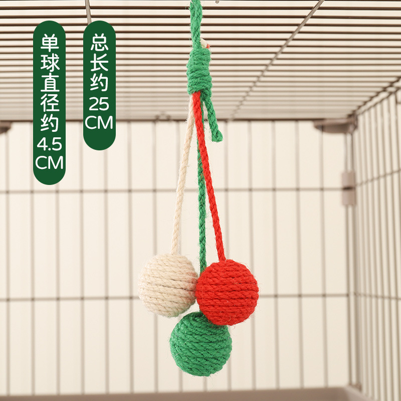 Juguete colgante gato auto-Hola alivio sofocante sisal bola gatito divertido gato palo mordedura resistente gato bola suministros