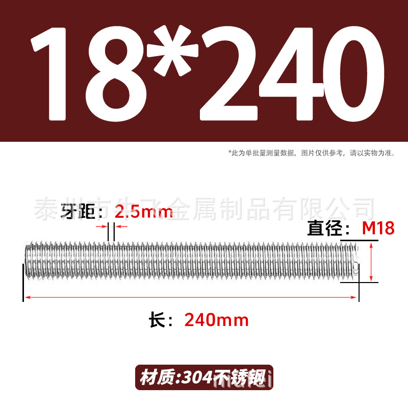304 acero inoxidable barra de tornillo de tornillo de rosca completa barra de tornillo de perno alargado perno M12M16M18M20 image 145