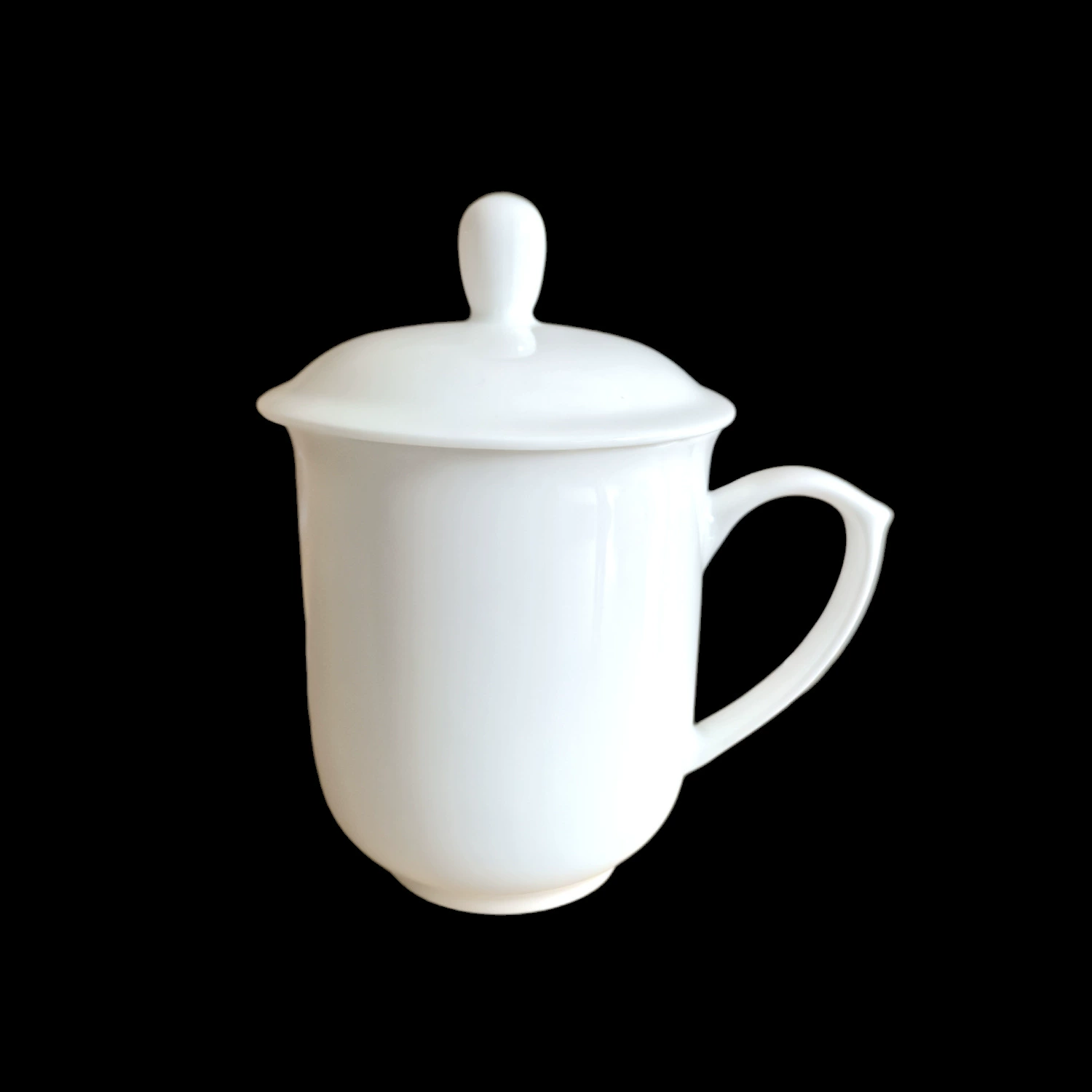 Синдзянь-фарфоровая чаша с крышкой из костяного фарфора Jingdezhen - чисто белая керамическая чашка для офиса, чайного домика