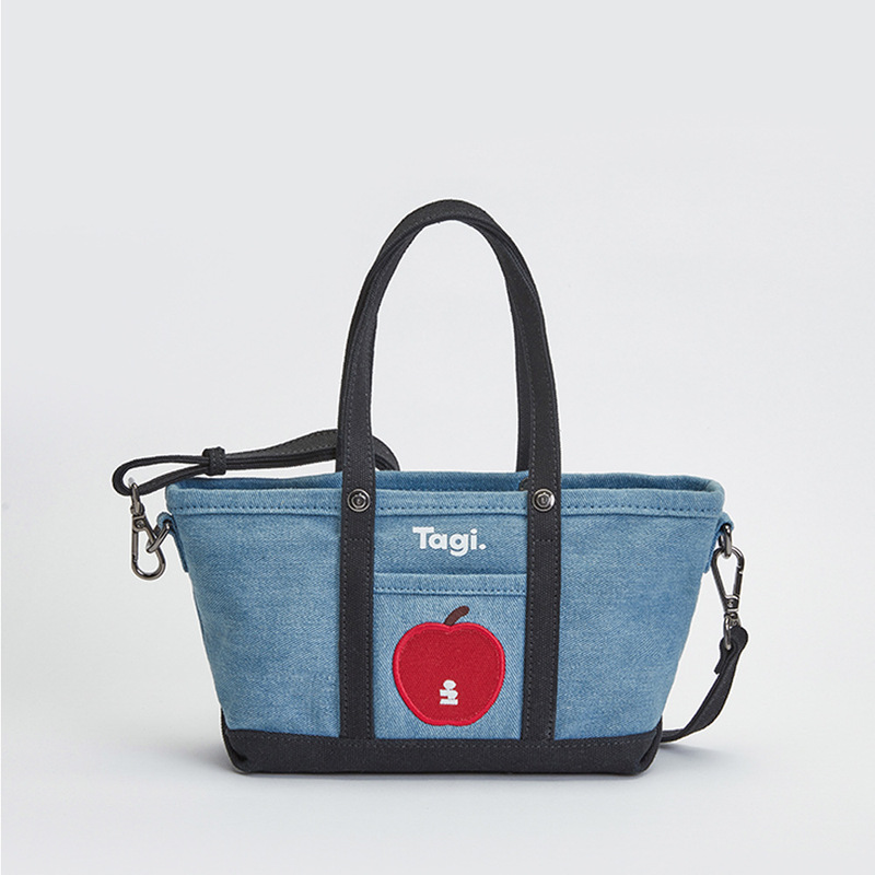 Tagi. "Imagine Apple" Color Matching Commuter Retro Shoulder Bag Canvas Tote Handheld Crossbody Bag Large Capacity Tagi. "Imagine Apple" Color Matching Commuter Retro Shoulder Bag Canvas Tote Handheld Crossbody Bag Large Capacity
