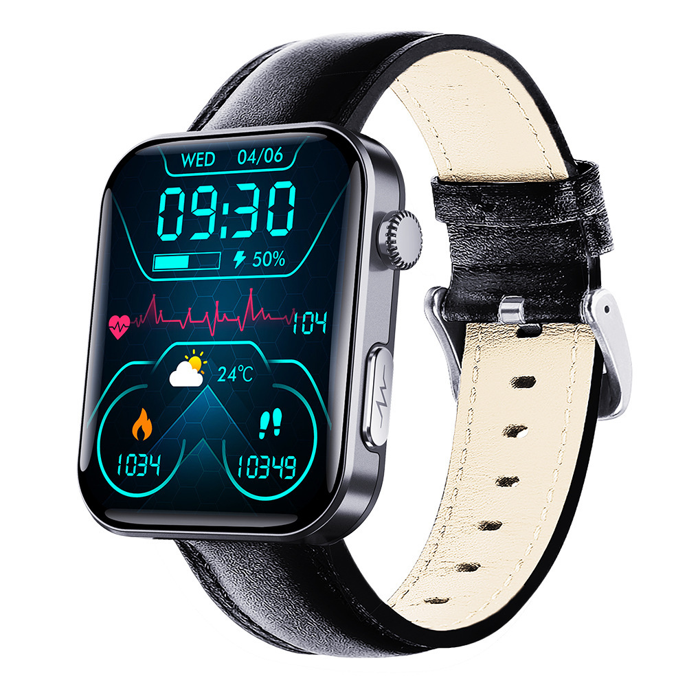 F300 reloj inteligente Bluetooth llamada ECG presión arterial glucosa temperatura corporal ácido úrico lípidos sanguíneos reloj deportivo de salud