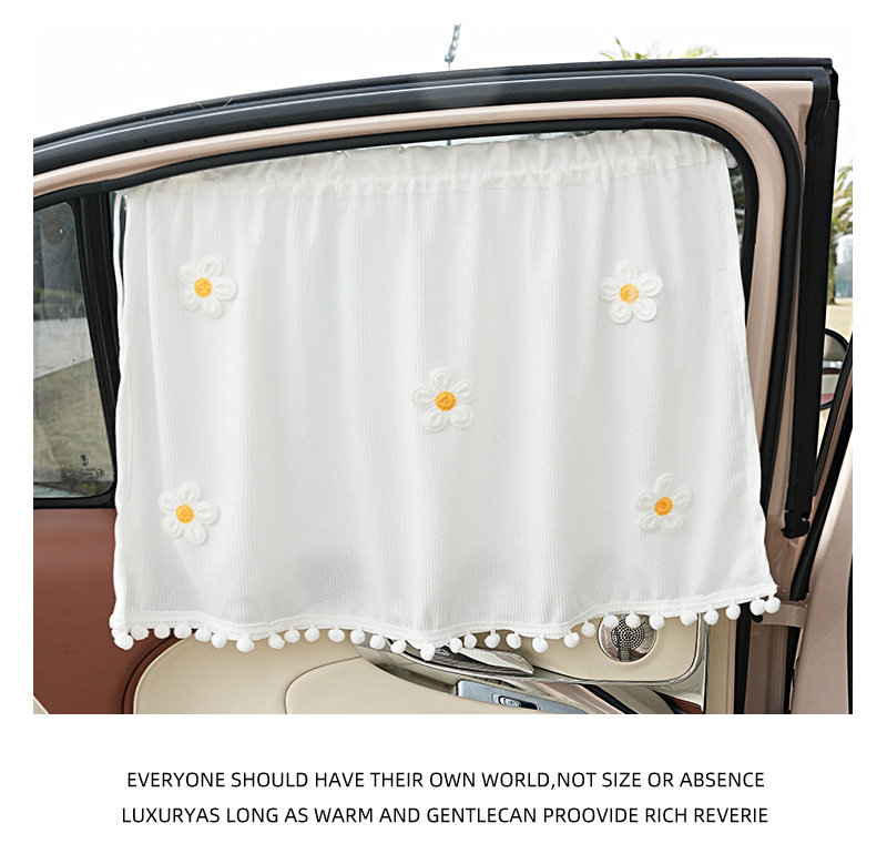 Waffle car curtain car fresh diy sunshade curtain suction cup convenient sunscreen car shading curtain