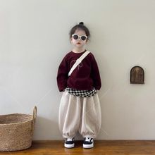 韩国童装春秋季洋气女童刺绣休闲圆领长袖韩版宽松高级套装