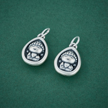 999足银纯银宝宝佛吊坠观音小佛守护神挂件手工DIY手链编绳配件银