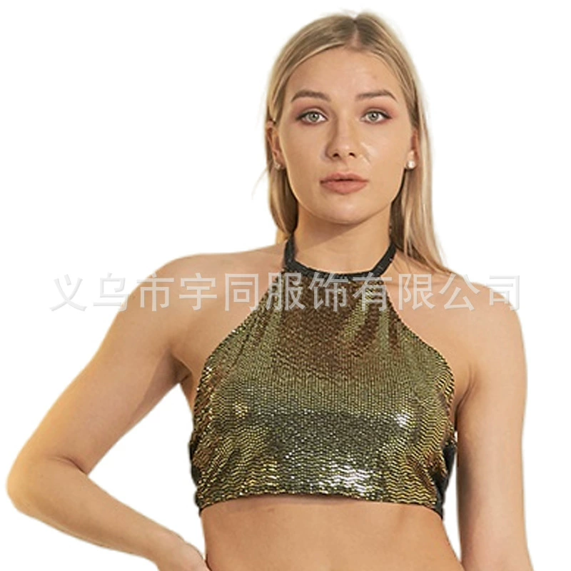 Трансграничный, специально для цельной груди, обернутой стразами, блестящий сексуальный жилет на шнуровке с блестками, груди, сценическое выступление