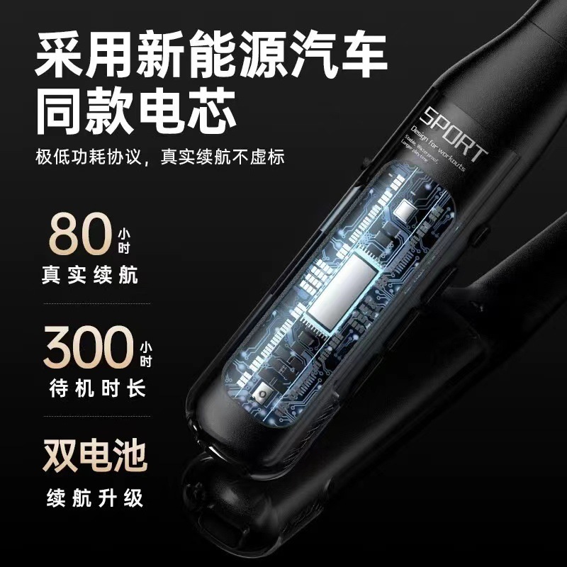新しいスポーツ Bluetooth ヘッドセット、超長バッテリー寿命、ワイヤレス 2025 インイヤーフックネックノイズリダクション、Huawei および Apple に適しています|undefined